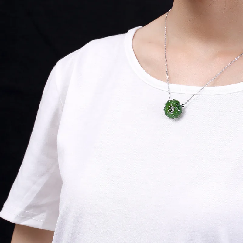 2018 Direct Selling Hot Sale Jasper Retro 100% 925 Sterling Royal Natural Stones Pendant Necklace Jewelry For Women Vintage | Украшения и