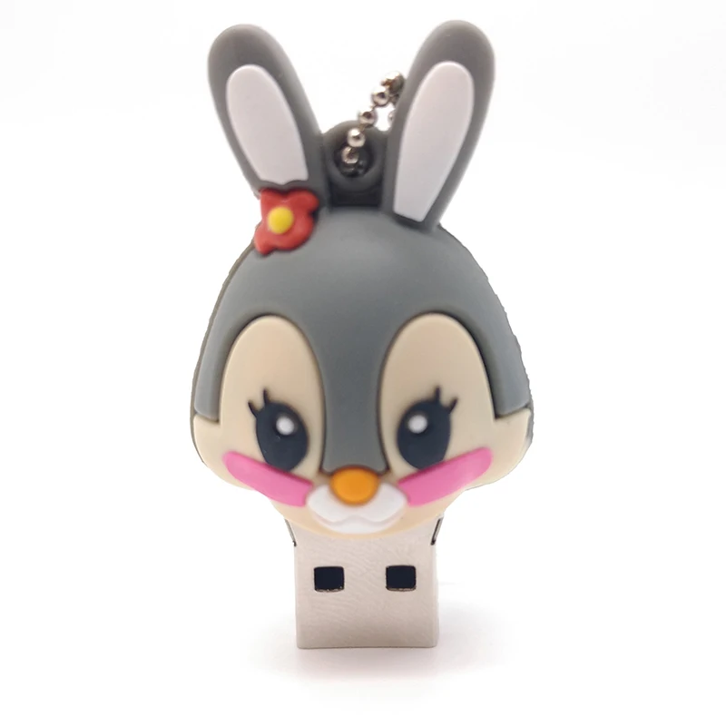 USB флеш накопитель 64 ГБ 32 16 8 4 Гб с мультяшным рисунком usb в форме кролика карта