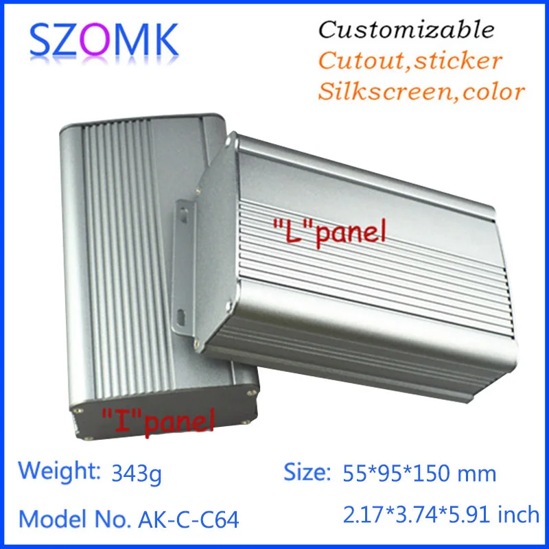 Металлический корпус электронного соединительного блока прибора DIY размером 55*95*150 мм, алюминиевый профиль экструдированный, промышленный проект.