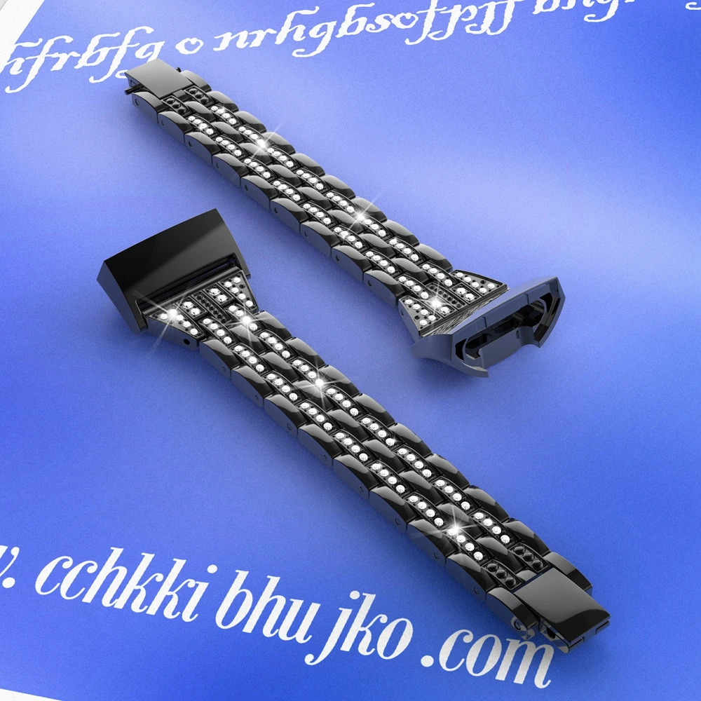 2019 браслет из нержавеющей стали для Fitbit Charge 3 Bling Crystal регулируемый ремешок SE |