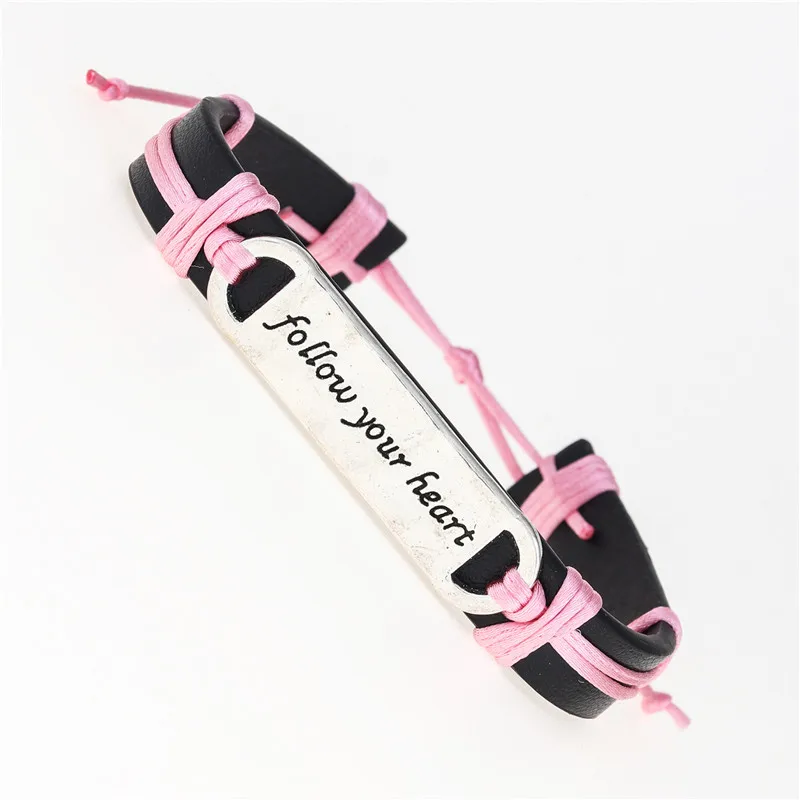 Женский кожаный браслет винтажный серебряного цвета в античном стиле с