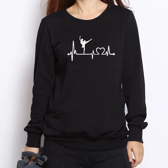Новинка 2020 модные толстовки с принтом балерины для танцев женские зимние
