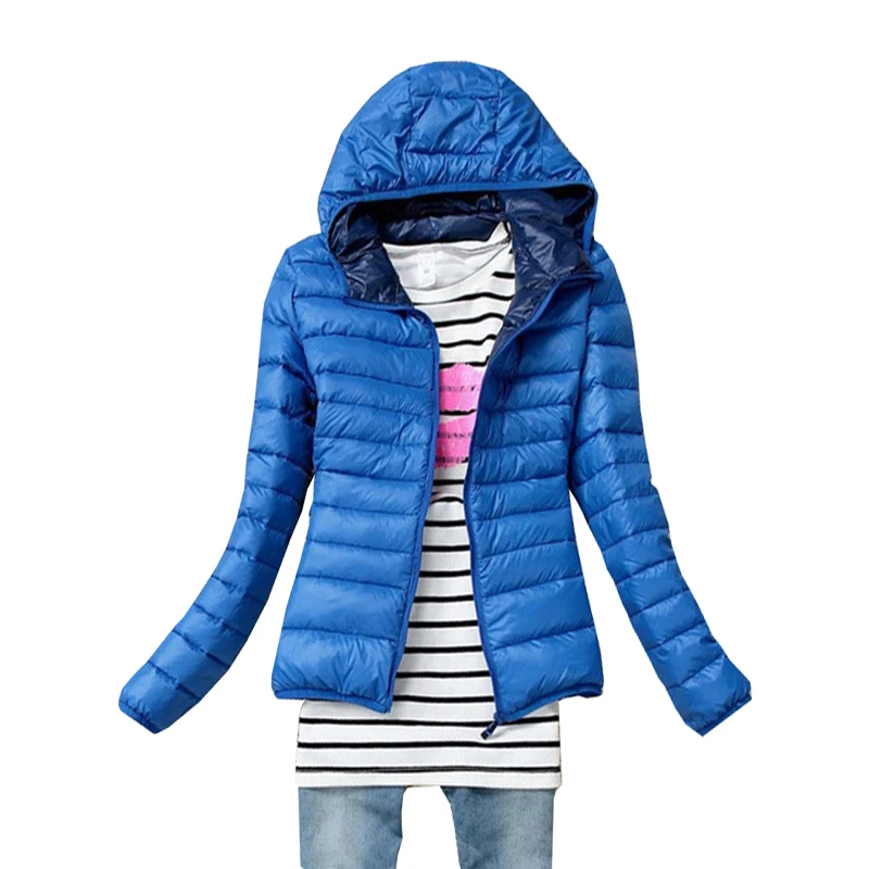 2018 Новый Для женщин хлопковая куртка с капюшоном тонкий короткий стеганая парки