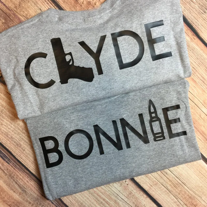Футболки для пары Bonnie & Clyde подходящие парные футболки футболка мужчин и женщин