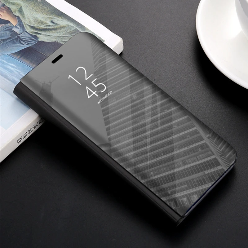 Для huawei mate 10 Чехол huawei mate 10 Lite чехол для huawei mate 10 Pro чехол mate 10 10lite 10pro зеркальный кожаный флип-чехол - Цвет: black