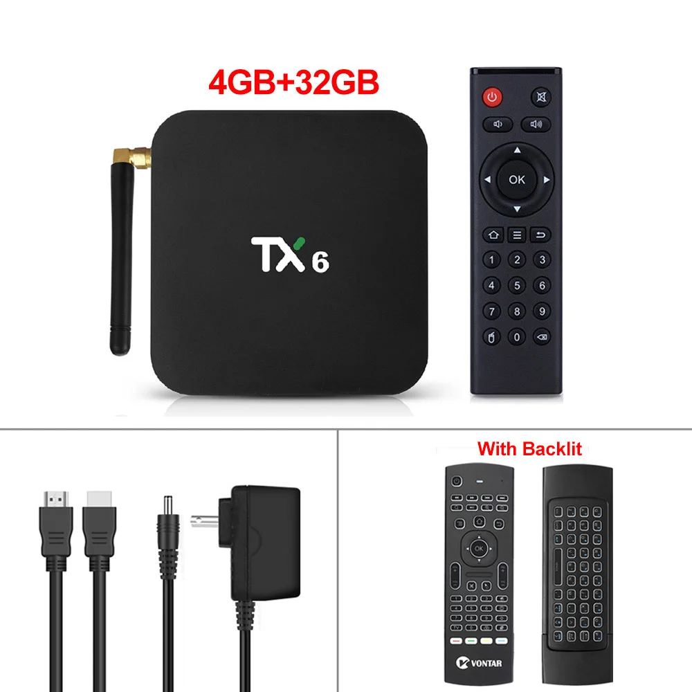 4G 32G MX3 air mouse ТВ-приставка Android 9,0 TX6 Smart Android tv Box Allwinner H6 2 ГБ/4 ГБ DDR3 ram 32 ГБ/64 ГБ 2,4 г/5 ГГц WiFi BT4.1 H.265 4K медиаплеер - Цвет: 4G 32G MX3 air mouse