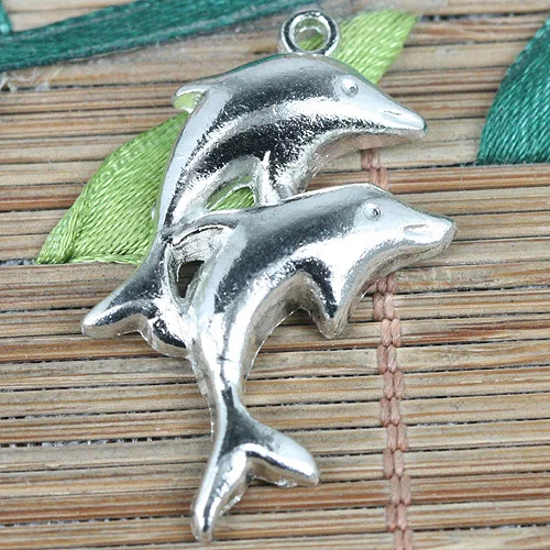 

16pcs tibetan silver color couple dolphins charms EF0285