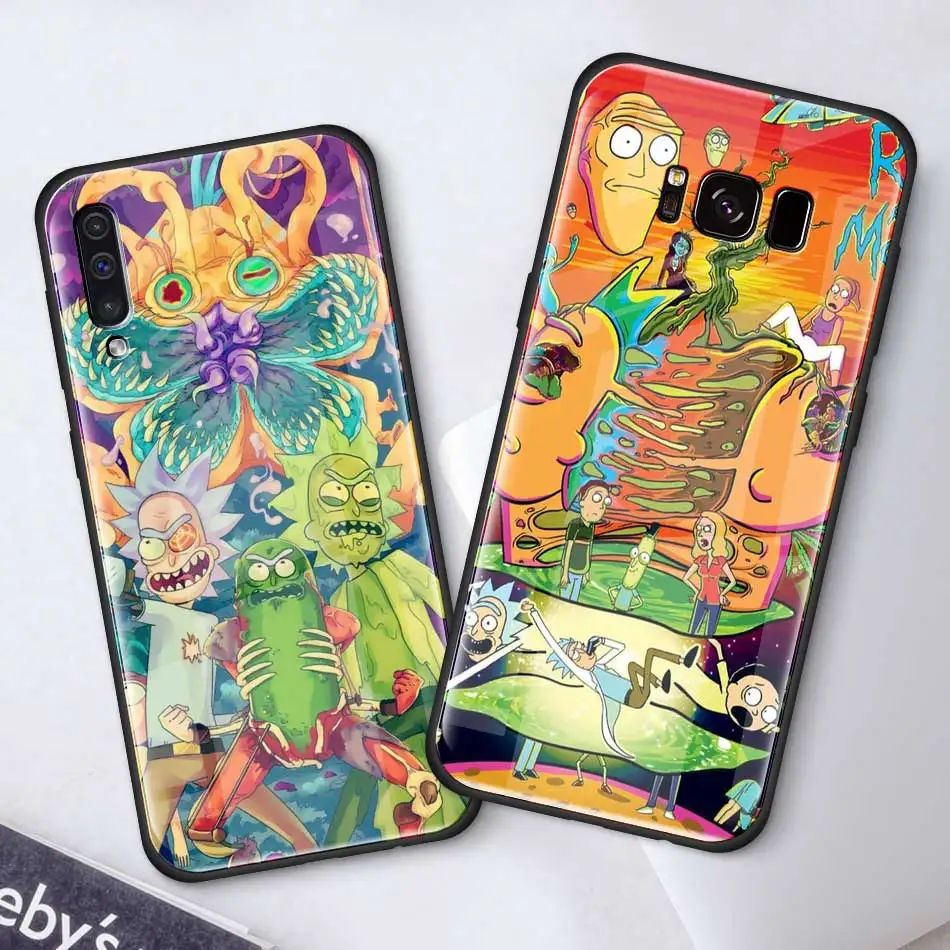 Рик и Морти чехол из закаленного стекла для samsung Galaxy S10 S10e S9 S8 S10 Plus Note 9 A50 A30