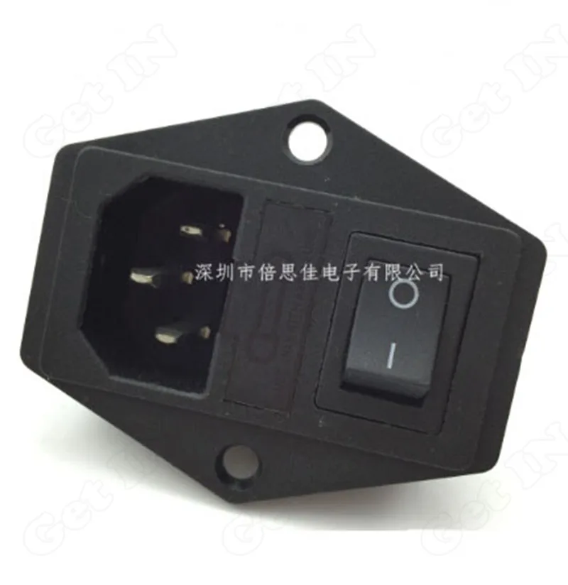 

25PCS 3 in 1 10A AC Power Ports Adapter with Fuse ear ON/OFF Switches Industury AC Power Socket
