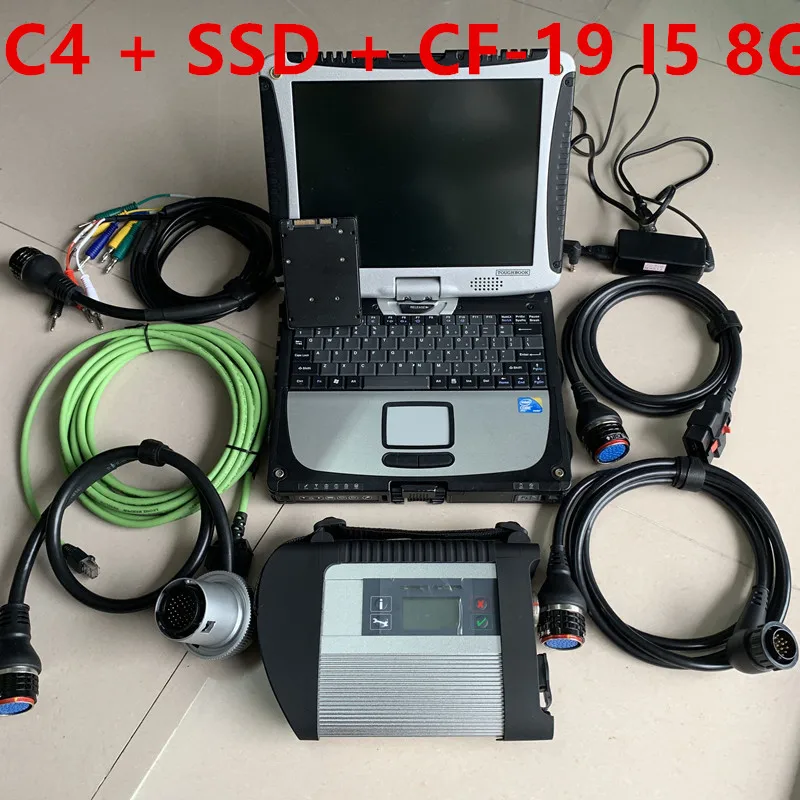 Качественный MB SD Connect C4 Star компактное диагностирующее устройство Compact 4 с CF-19