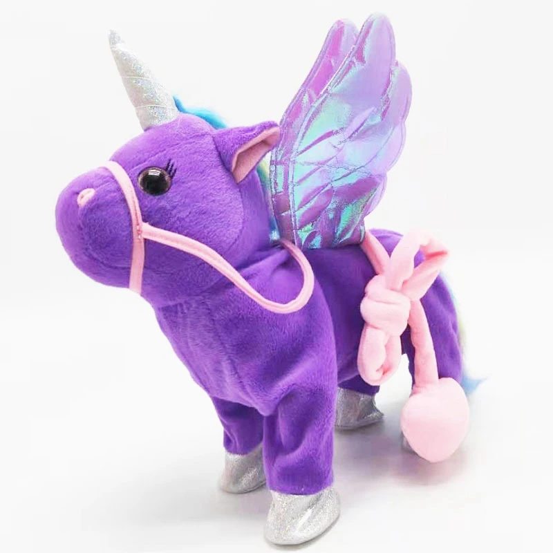 TOY131-4 Electric Singing And Walking Unicorn Plush Toy Stuffed Animal Cartoon Plush Unicorns Interactive Toy For Children Birthday Gifts - Цвет: TOY131-4