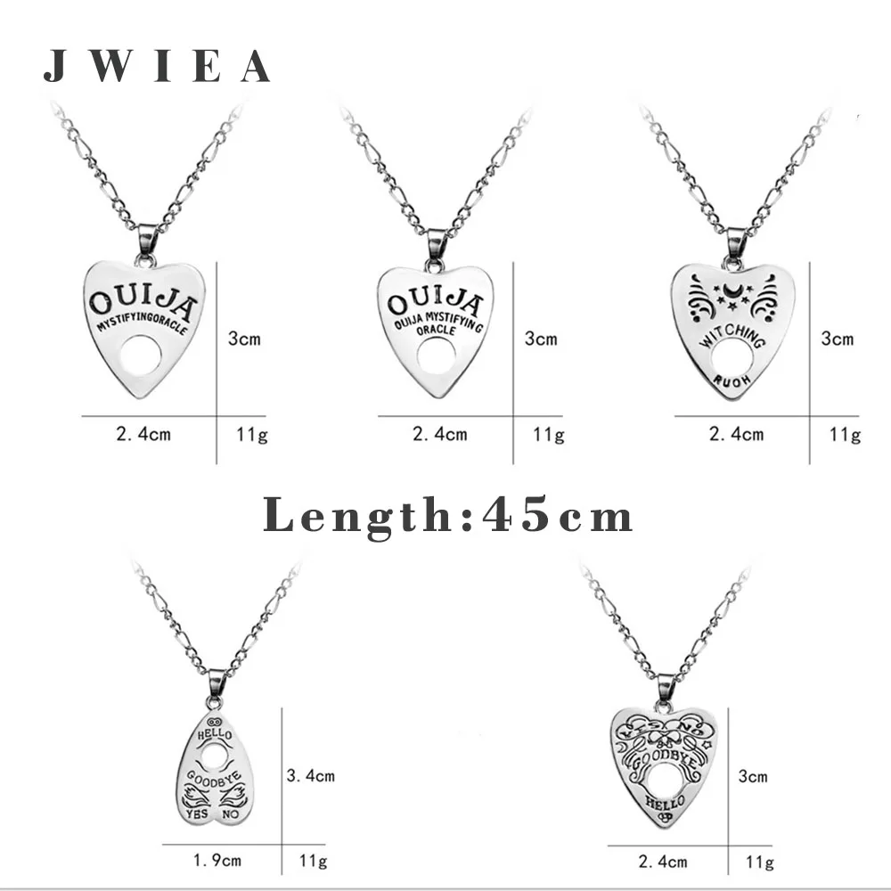 Ouija Planchette ожерелье кулон Wicca ведьмак штат для мужчин Т образное длинное сердце