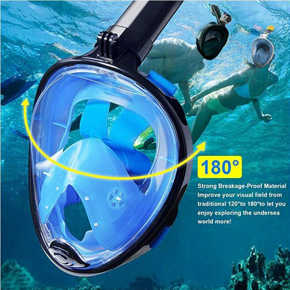 

2019 NEW Full Face Snorkeling Mask Set Diving Underwater Swimming Training Scuba Mergulho Snorkeling Mask For Gopro Camera