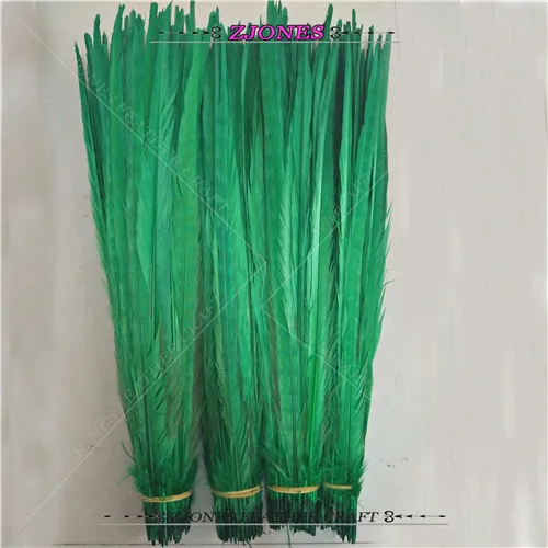 dark green Новое поступление 200 шт 45-50 см отбеленный краситель натуральные перья фазана кольцо перо Плюм для карнавала вечерние Samba шоу - Цвет: dark green