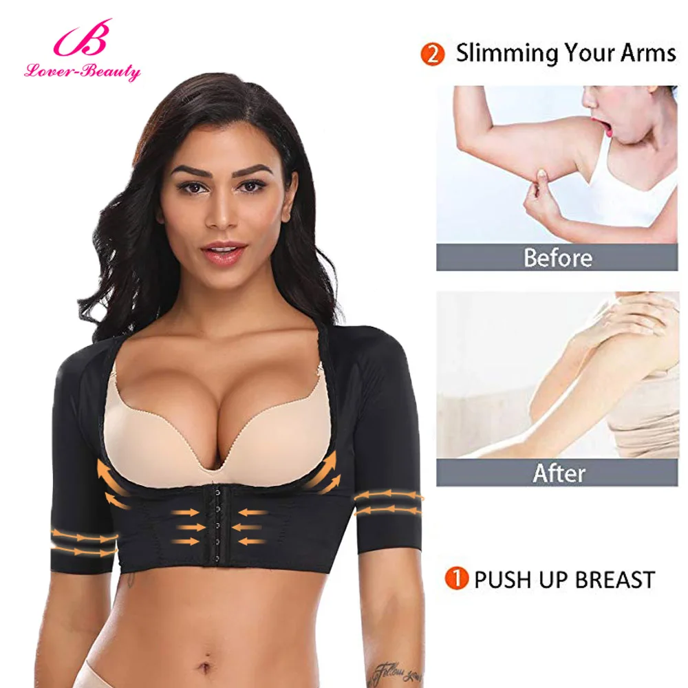 Lover beauty, женское корректирующее белье, топы на бретелях для похудения, короткий рукав, Корректирующее белье для рук, пуш-ап, грудь, корсет для коррекции осанки