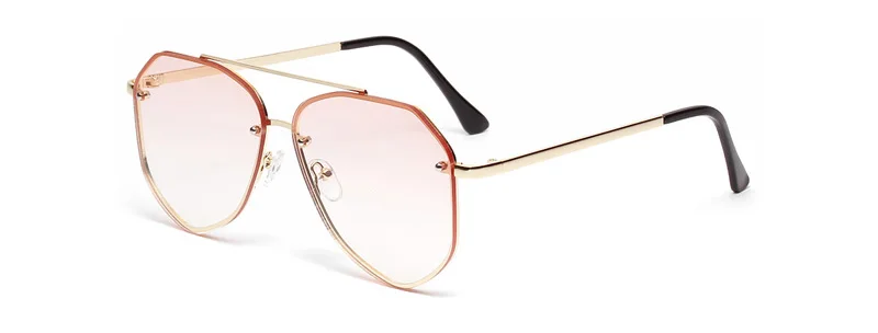 clear pink lens Kachawoo, женские солнцезащитные очки, Ретро стиль, металлическая оправа, подарки, мужские солнцезащитные очки, градиентные, синие, коричневые,, летние аксессуары - Цвет линз: clear pink lens