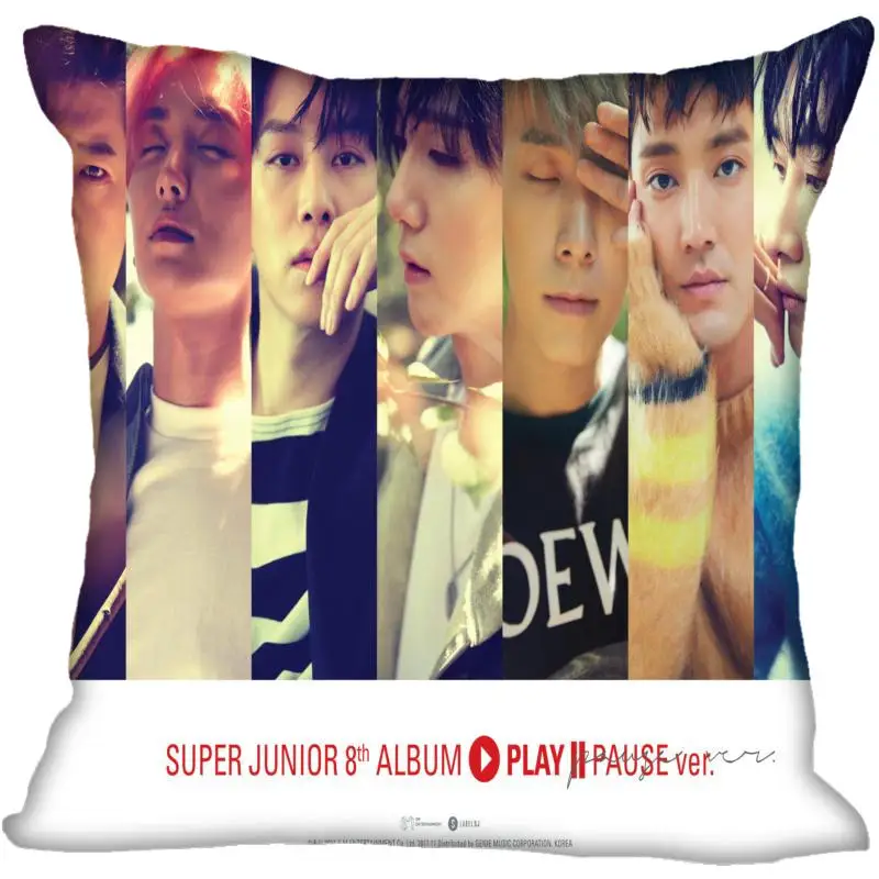 3 Корея-поп Super Junior печать квадратный шелк атласные наволочки 35x35 см, 40x40 см одна сторона напечатано настроить ваш образ подарок - Цвет: 3