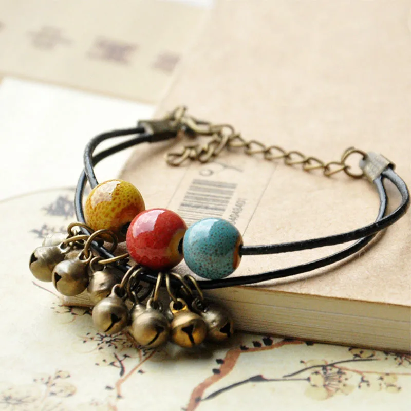 Модные очаровательные браслеты из бисера для женщин и мужчин многослойный шнур