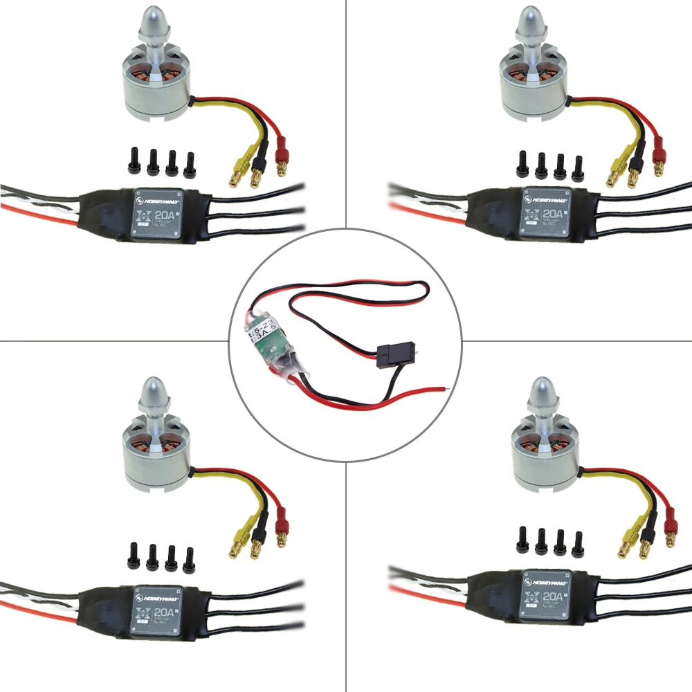 4 шт. 2212 920KV бесщеточный двигатель + Hobbywing XRotor 2 6S Lipo 20A Бесщеточный Регулятор