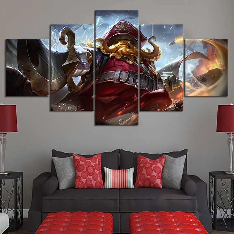 

5 шт. мобильные легенды Бейн сезон 11 кожаный постер игровой персонаж постер настенное Искусство Холст Картина Декор для комнаты Осьминог На...