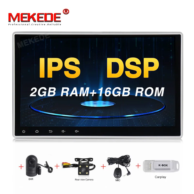 MEKEDE Android 9,0 ips DSP 10,1 дюймов двойной 2 din Автомобильный gps dvd-плеер с BT wifi Радио Стерео 2din автомобильный радио мультимедиа - Цвет: 16G Cam DVR carplay