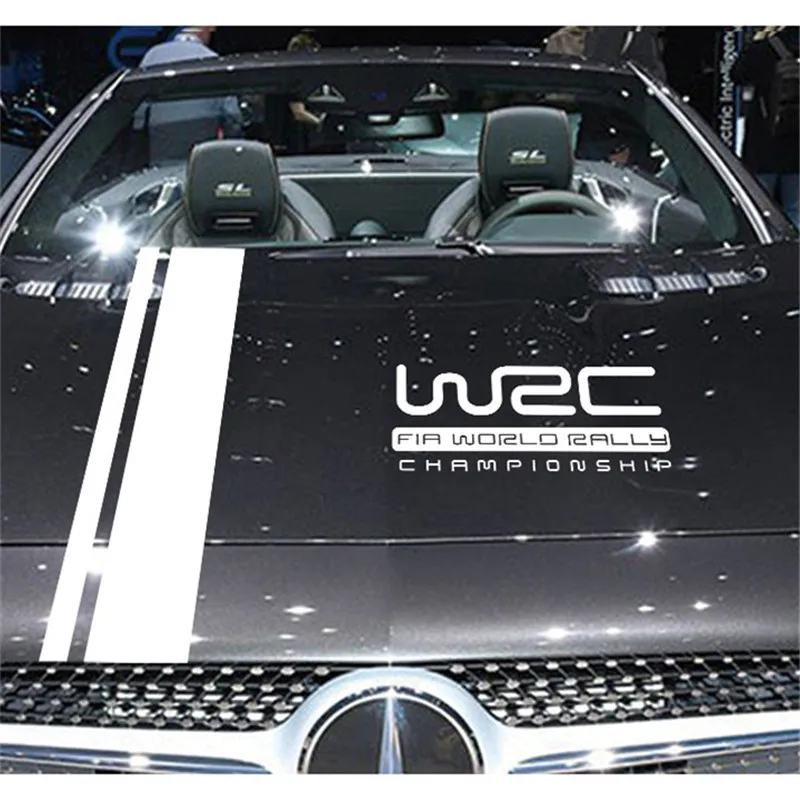 WRC капот стикер полосы виниловые покрытия для автомобилей гоночных видов спорта наклейка голова автомобиля Наклейка аксессуары общего назначения автомобиль паста - Название цвета: Белый