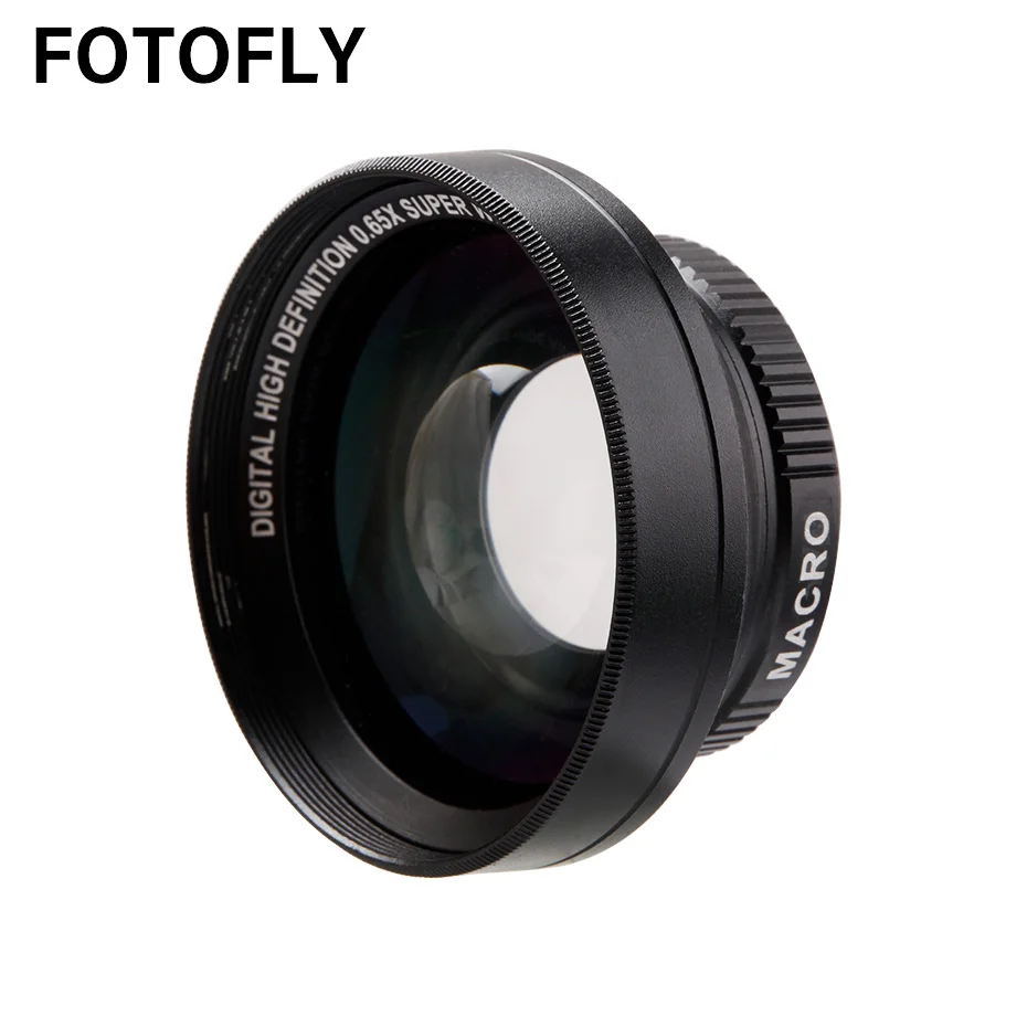 FOTOFLY Универсальный 37 мм 0.65X Широкоугольный объектив с макро линзы из оптического стекла для sony Canon Nikon 37 мм цифровой высокой четкости