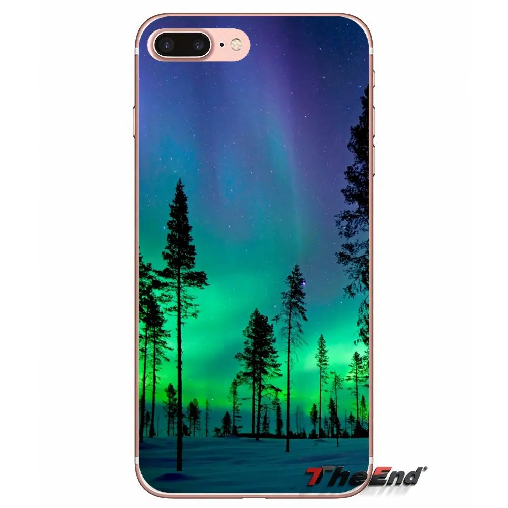 Мягкий силиконовый чехол из ТПУ Aurora polar lights для Sony Xperia Z Z1 Z2 Z3 Z5 compact M2 M4 M5 E3 T3 XA Aqua LG G4