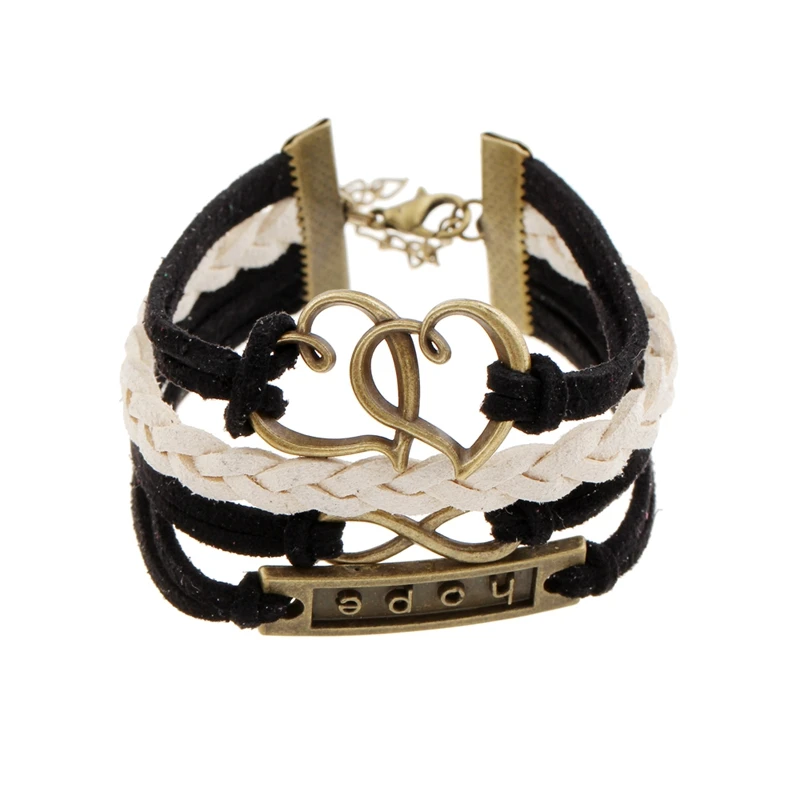 Кожаный браслет для мужчин pulseira couro создать магнитный bracciali uomo надежда любовь