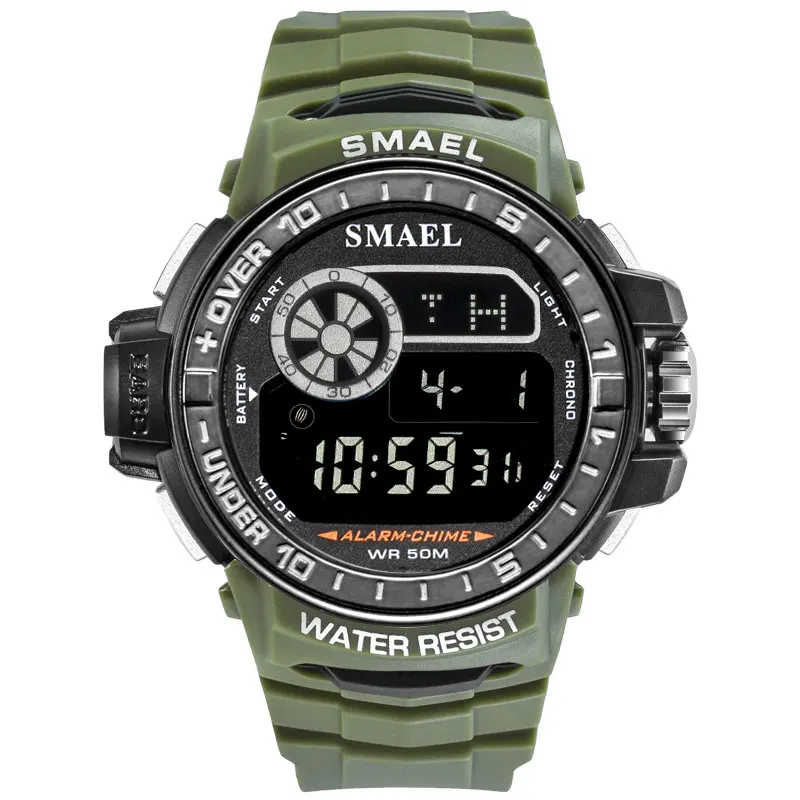 SMAEL, мужские цифровые наручные часы, Led дисплей, мужские часы, автоматические механические мужские часы, водонепроницаемые, 1626b, роскошные часы для мужчин, Millitary - Цвет: ArmyGreen