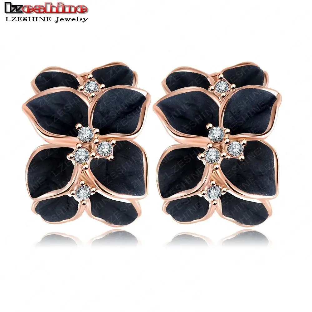 LZESHINE Свадебные украшения женские серьги Bijoux розовое золото цвет настоящие