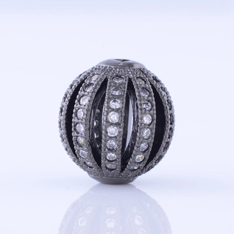 Top Quality DIY Brass 12mm Hollow Beads Micro Pave CZ Watermelon Ball Shape For Bracelets Making Jewelry Accessories|hollow beads|shaped beadsbeads