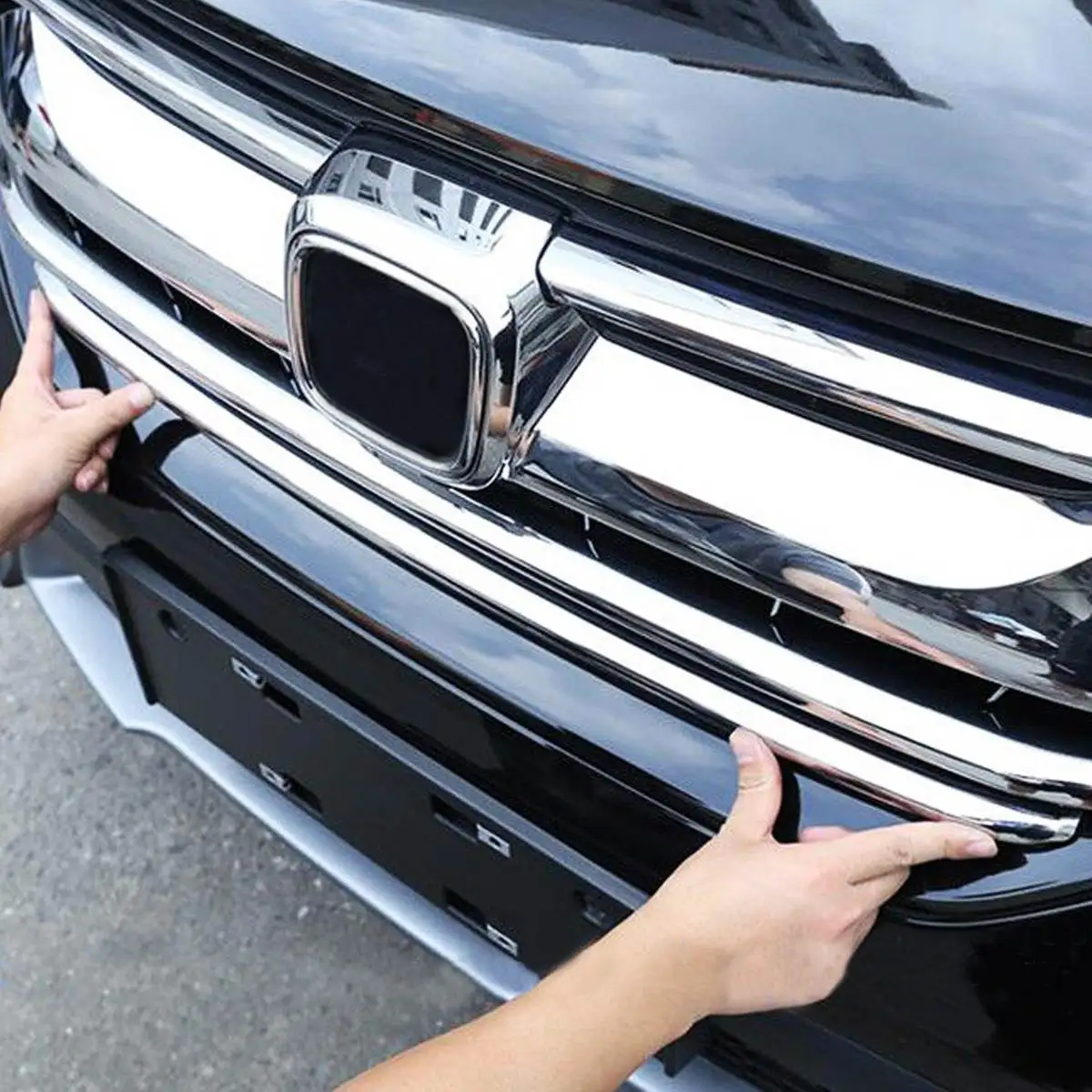 Нержавеющая сталь Передняя сетка капот бампер решетка полосы для Honda CRV