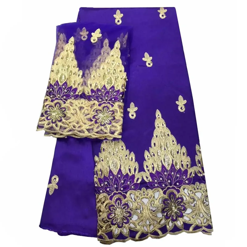 Оптовая продажа 5 ярдов Африканский Джордж кружевная ткань 2016 высокое качество