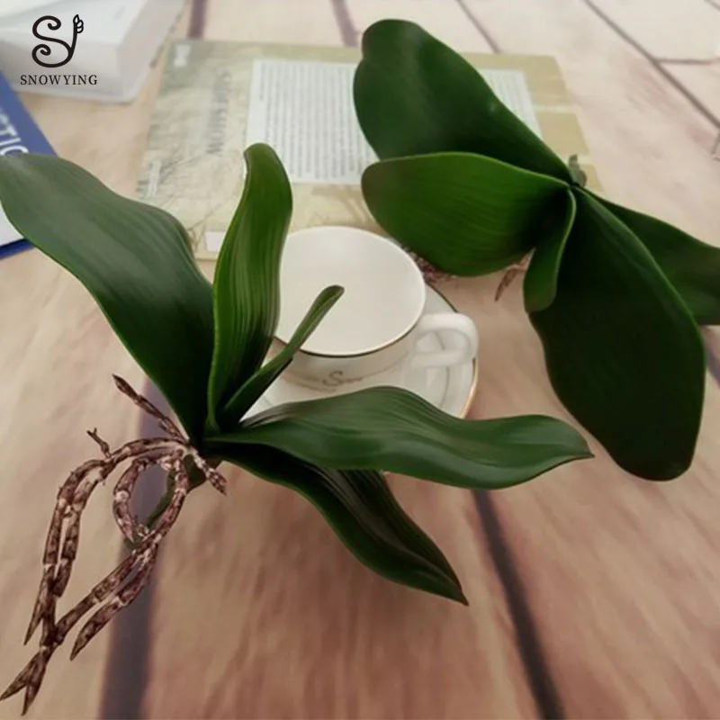 1Pcs Artificial Plant Real Touch Phalaenopsis Fake Leaf Decorative Flowers Auxiliary Material Flower Decoration Orchid Leaves | Дом и сад