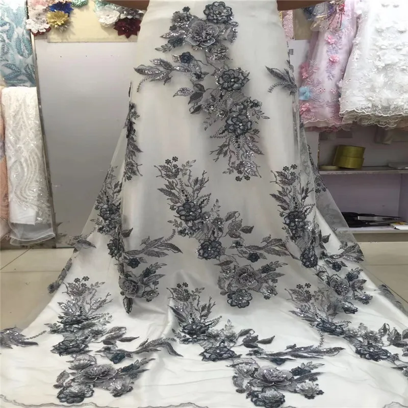 Зеленое свадебное платье кружевная ткань 3D шифоновые цветы камни для ногтей и