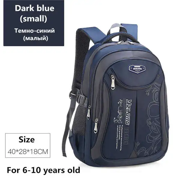 small Dark blue Рюкзак школьный детский школьные ранцы для мальчиков и девочек водонепроницаемые Рюкзаки для подростков Большая вместительная сумка-портфель - Цвет: small Dark blue