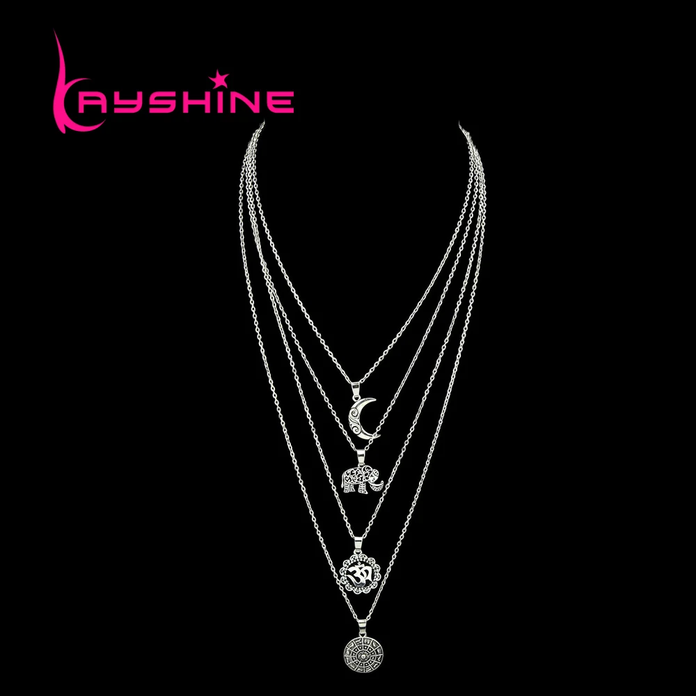 Kayshine Boho Chic Стиль ювелирные изделия антикварные серебряные Цвет multi Слои цепочка с