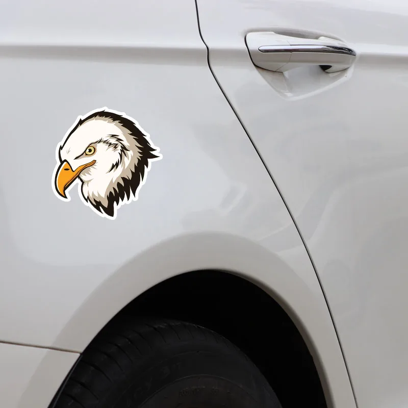 

YJZT 12.4CM*11.9CM Majestic Eagle Head Decal PVC Motorcycle Car Sticker 11-01212