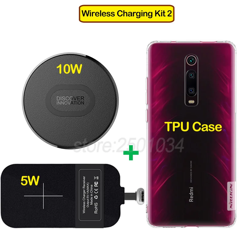 Charging Kit2 Комплект беспроводной зарядки Nillkin для Xiaomi mi 9T Qi Беспроводное зарядное устройство+ адаптер приемника usb type C+ чехол из ТПУ для Red mi K20 Pro - Тип штекера: Charging Kit2