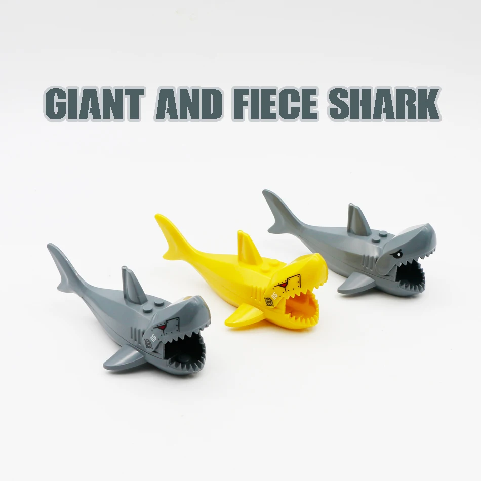 2 шт. модель животного строительные блоки Акула крокодил Тигр обезьяна зоопарк