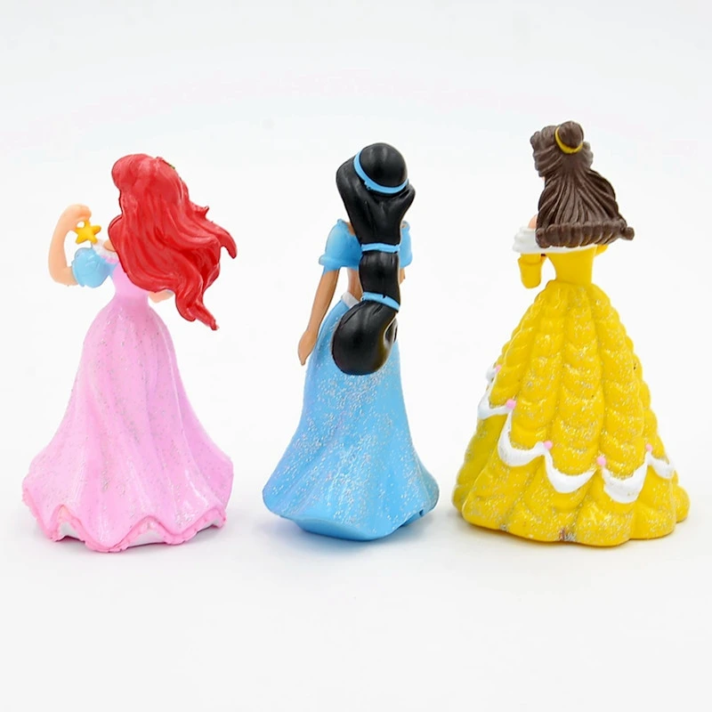 Disney 6pcs/set 8cm Cute Cartoon Princess Mermaid Snow White PVC Action Figures Collection Model Toys Dolls Best Gifts For Kids | Игрушки и
