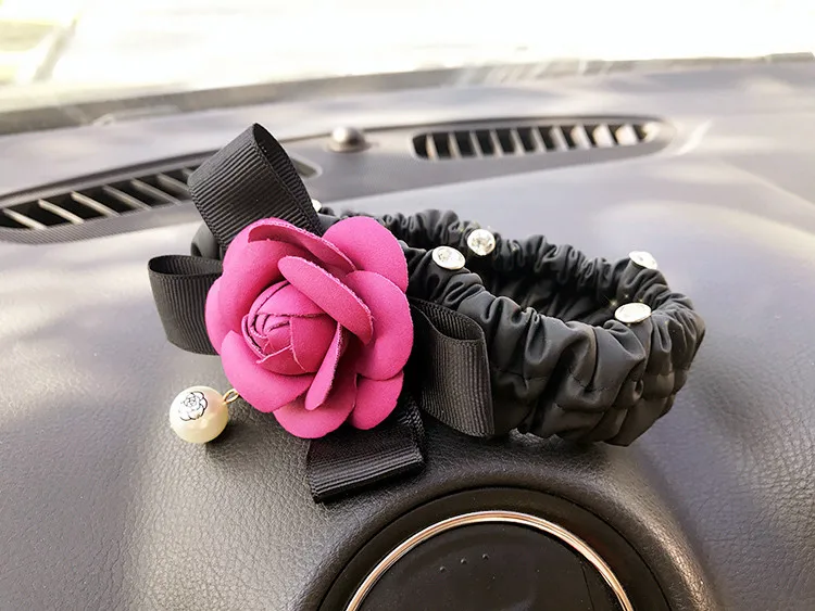 Украшение для зеркала заднего вида в виде цветка камелии|car mirror accessories|car accessories