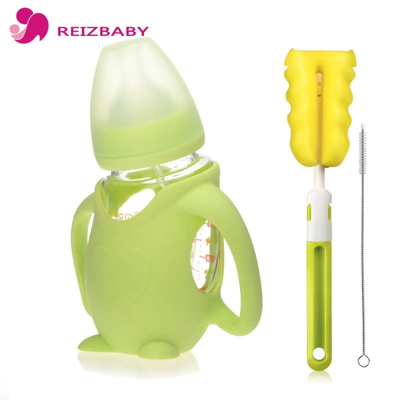 Бренд 3 шт./компл. детская бутылка Пингвин-форма ручка соска крышка щетка губка