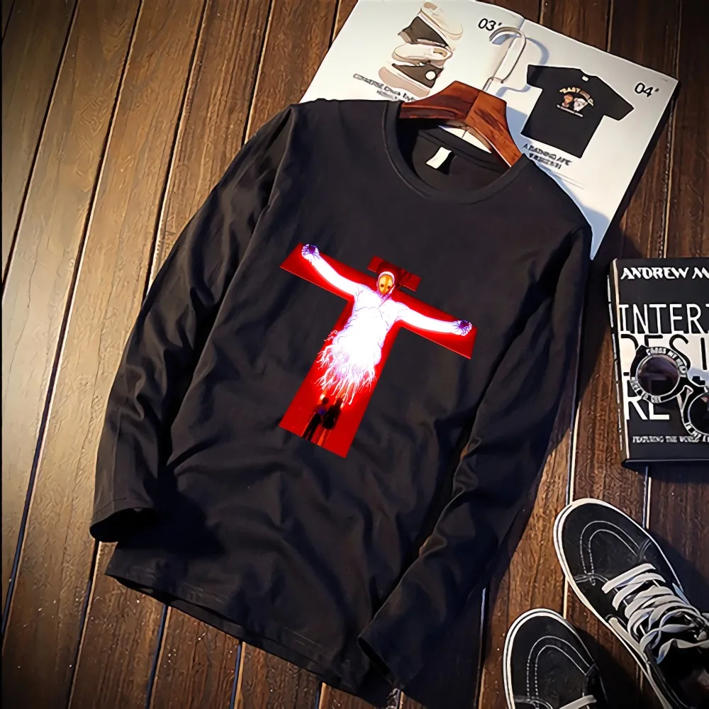 Футболка из чистого хлопка с принтом Evangelion, модные повседневные Топы И Футболки с длинными рукавами, брендовая одежда унисекс