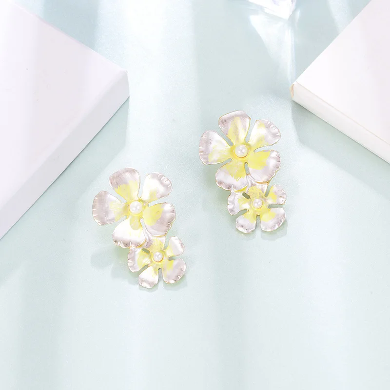 Большие серьги Hongye в виде цветка длинные висячие новые фирменные массивные