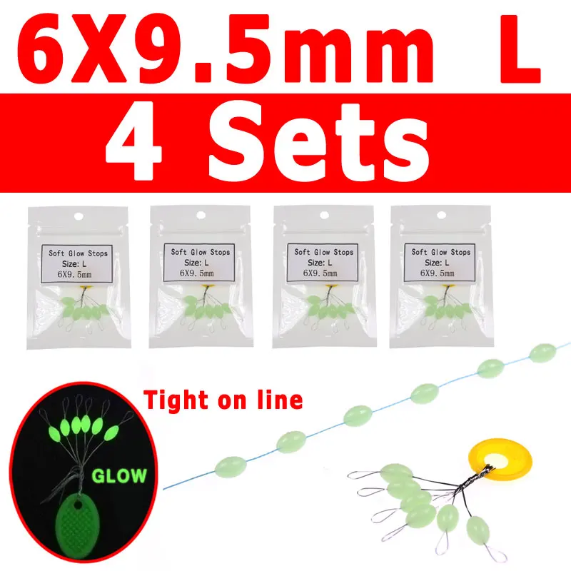 4sets glo stop L 1 ПАК мягкие Светящиеся Шарики Светящиеся оранжевый зеленый для рыболовной снасти тройной крючок яйцо муха завязывание УФ Цвет Сабики блесна Айс джиг рыболовные аксессуары - Цвет: 4sets glo stop L