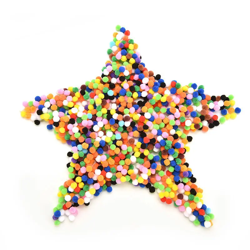 

1000 Pcs /lot Assorted 10 mm Soft Mixed Color Fluffy Pompoms Sttuffed Toys