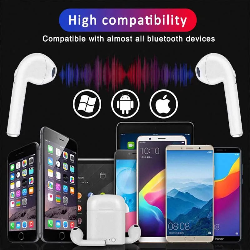 Лидер продаж I7mini TWS беспроводной Bluetooth V5.0 наушники с Розничная упаковка для iphone