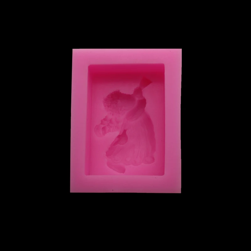 3d маленькие ангельские трубы Пищевая силиконовая форма для украшения торта